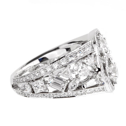Chanel Cosmos Multi Shaped Diamond Cocktail Gold Ring