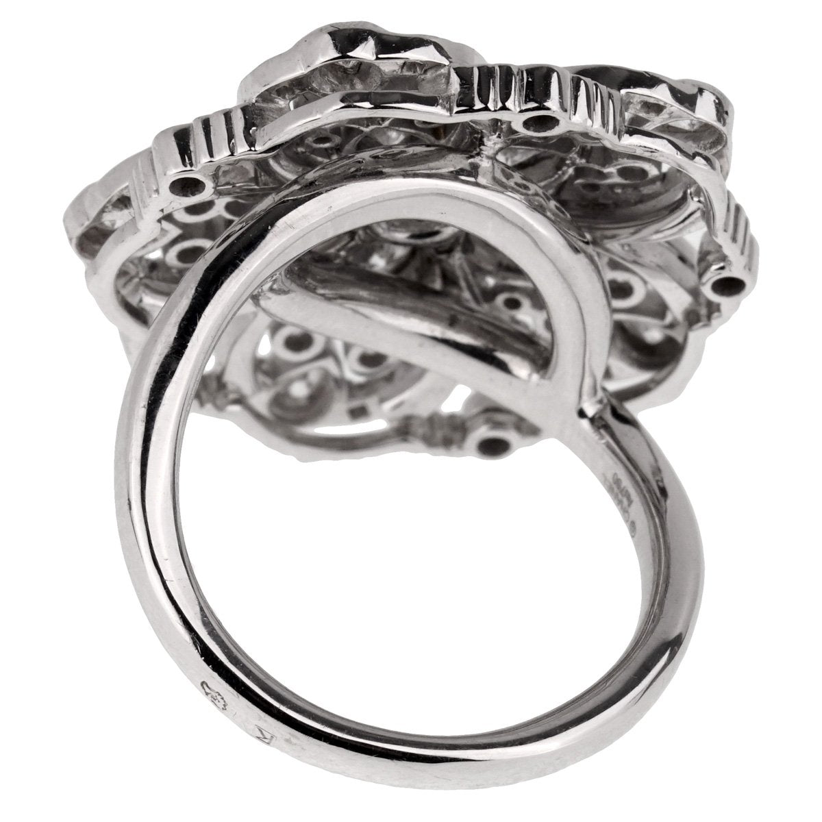 Chanel Diamond Flower Cocktail White Gold Ring