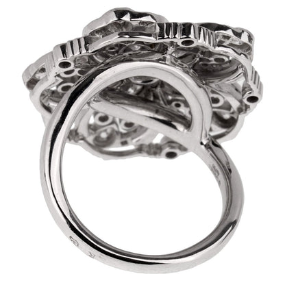 Chanel Diamond Flower Cocktail White Gold Ring
