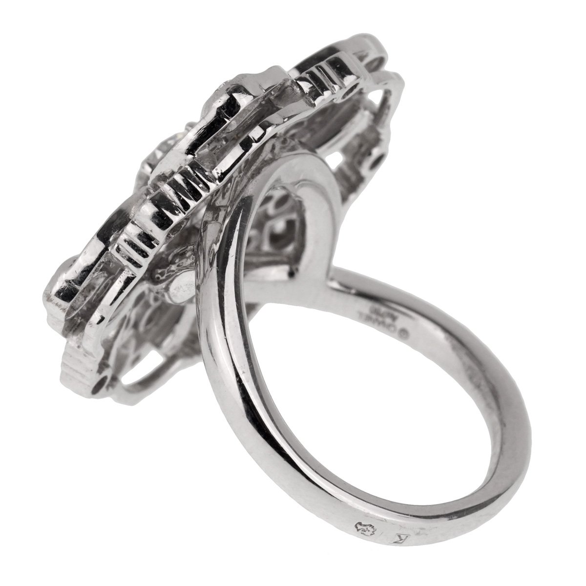 Chanel Diamond Flower Cocktail White Gold Ring