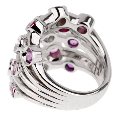 Chanel Pink Sapphire Diamond White Gold Ring
