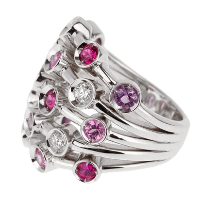 Chanel Pink Sapphire Diamond White Gold Ring