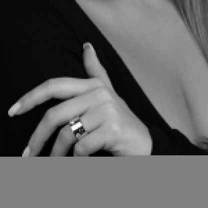 Chanel Sapphire Diamond White Gold Band Ring Sz 6 1/4