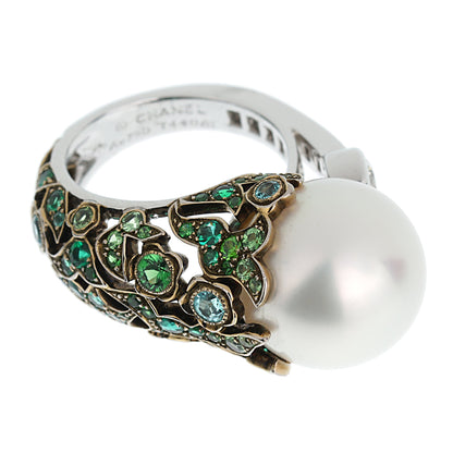 Chanel South Sea Pearl Tourmaline Diamond Ring