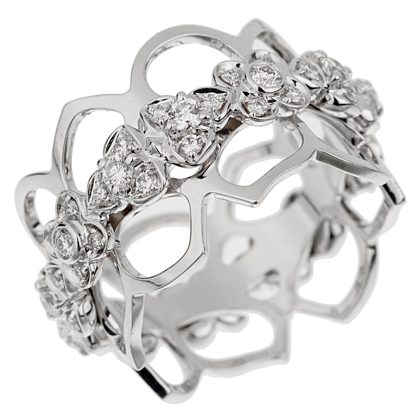 Chaumet Hortensia Diamond 18k White Gold Eternity Cocktail Ring