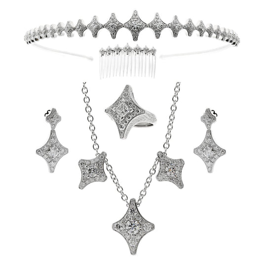 Chimento Diamond Suite Tiara Hairpin Earrings Ring Necklace