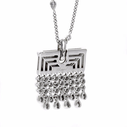 Chopard Diamond Tassel Drop 18k White Gold Sautoir Necklace