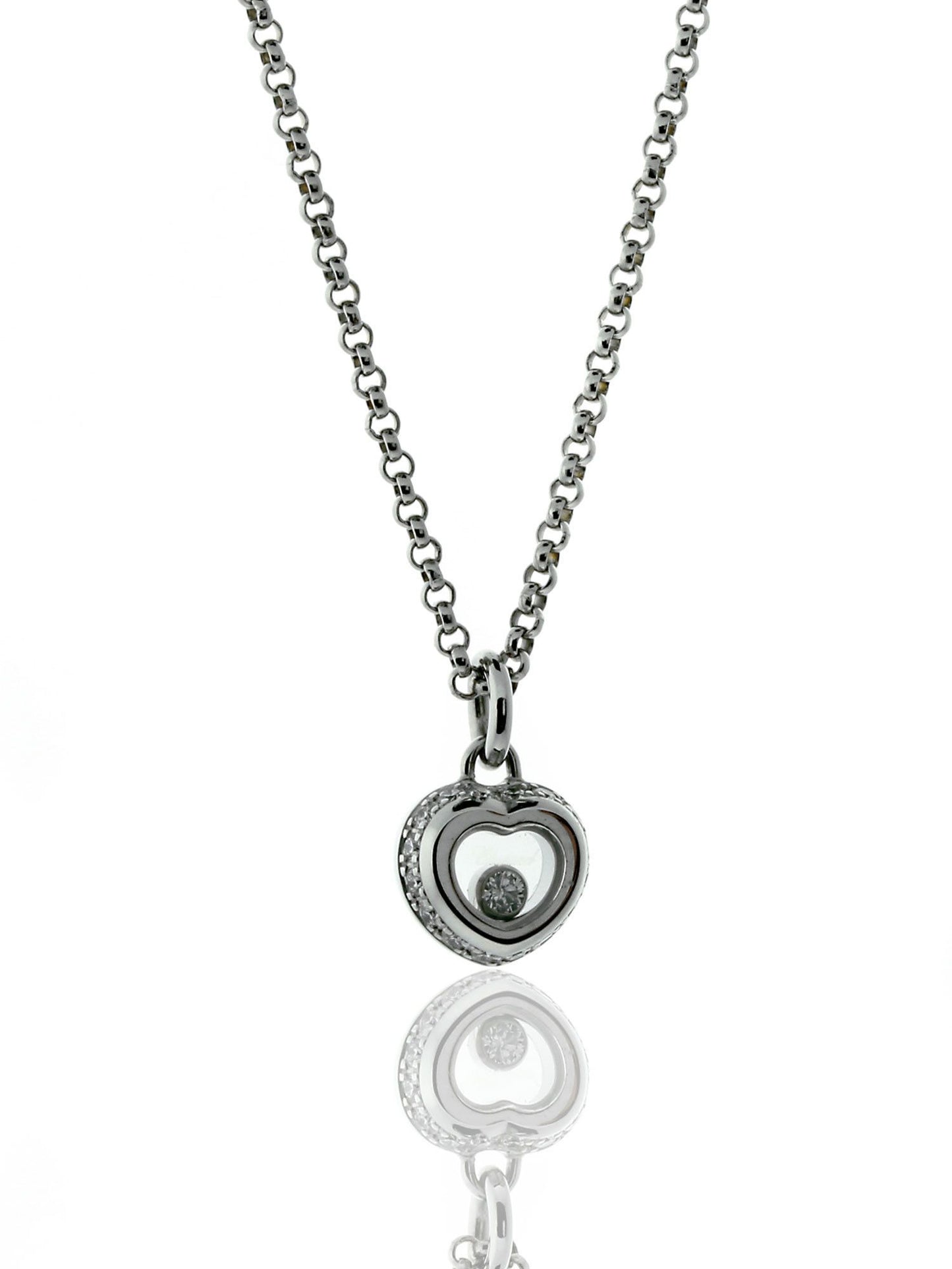 Chopard Happy Diamond Heart 18k White Gold Necklace 799008-1001