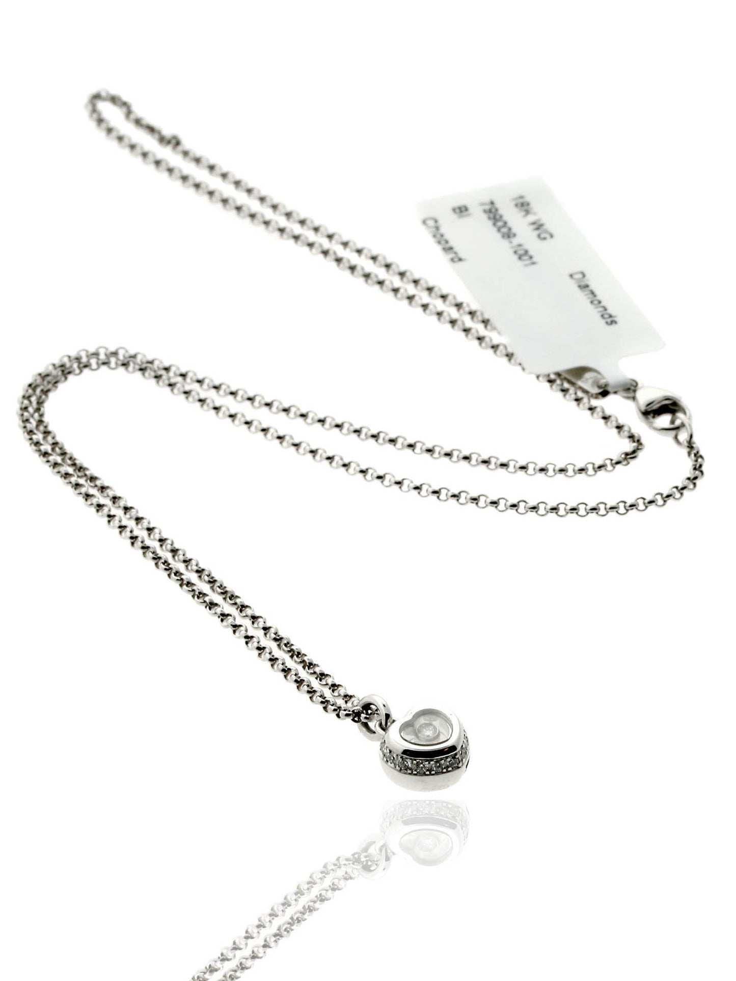 Chopard Happy Diamond Heart 18k White Gold Necklace 799008-1001