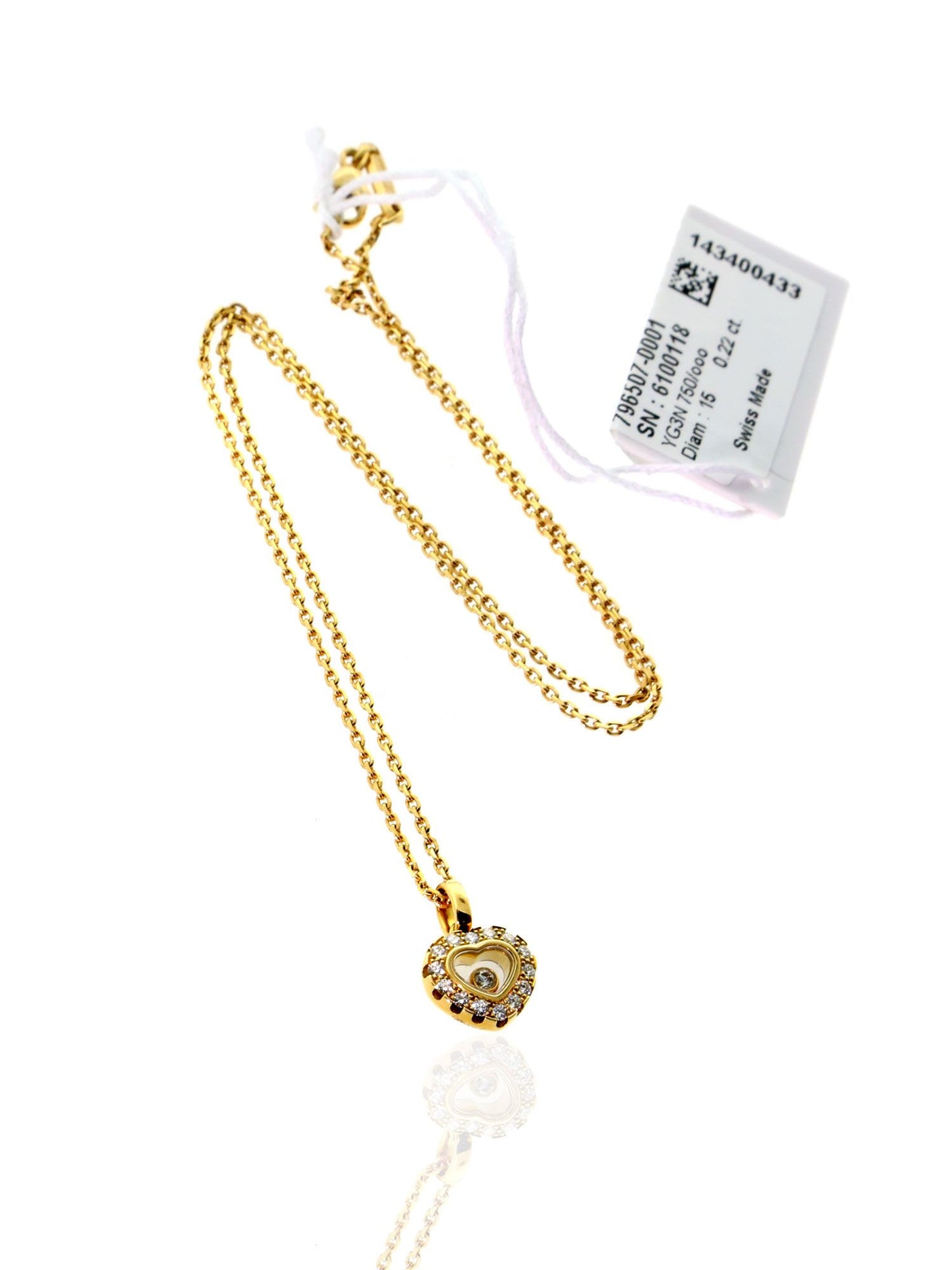 Chopard Happy Diamond Heart Necklace in 18k Yellow Gold 796507-0001