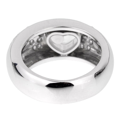 Chopard Happy Diamond Love 18k White Gold Ring Sz 4 1/2