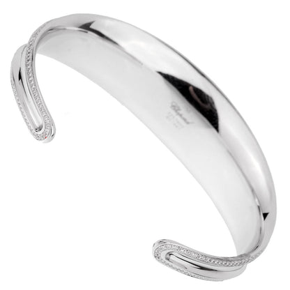 Chopard Imperiale Diamond 18k White Gold Cuff Bangle Bracelet
