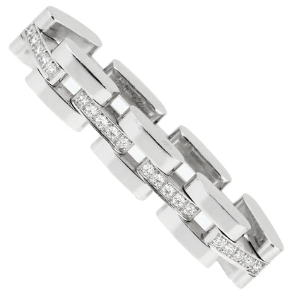 Chopard Les Chaines 3 Row 18k White Gold Diamond Ring