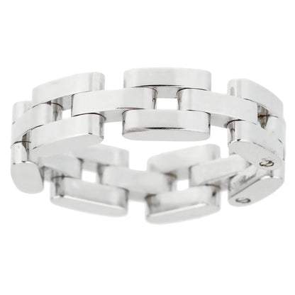 Chopard Les Chaines 3 Row 18k White Gold Ring Sz 5 3/4