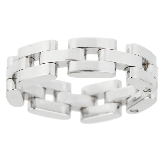 Chopard Les Chaines 3 Row 18k White Gold Ring Sz 5 3/4