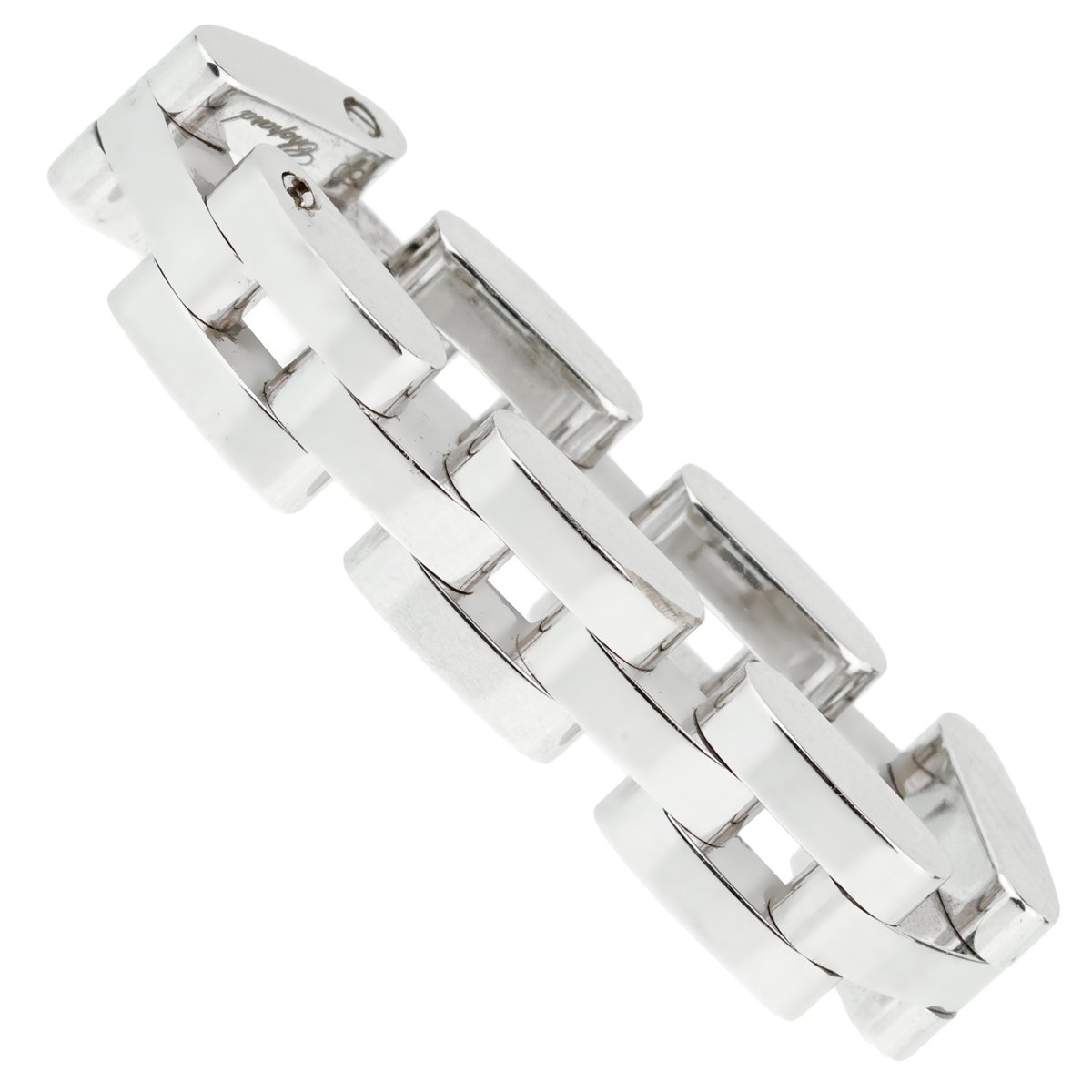 Chopard Les Chaines 3 Row 18k White Gold Ring Sz 5 3/4