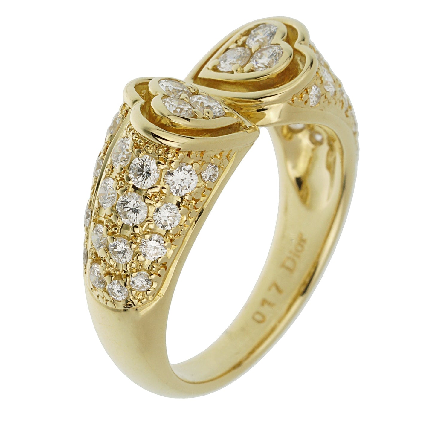 Christian Dior Heart Diamond Yellow Gold Cocktail Ring