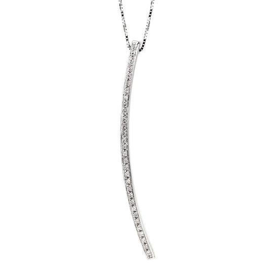 Comete Gioelli Diamond Line White Gold Necklace