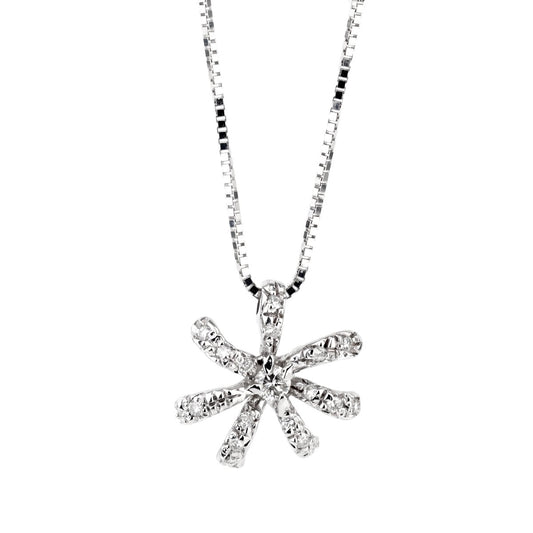 Comete Gioelli Diamond Starbust White Gold Necklace