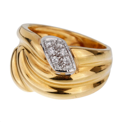 Damiani Vintage Yellow Gold Diamond Ring