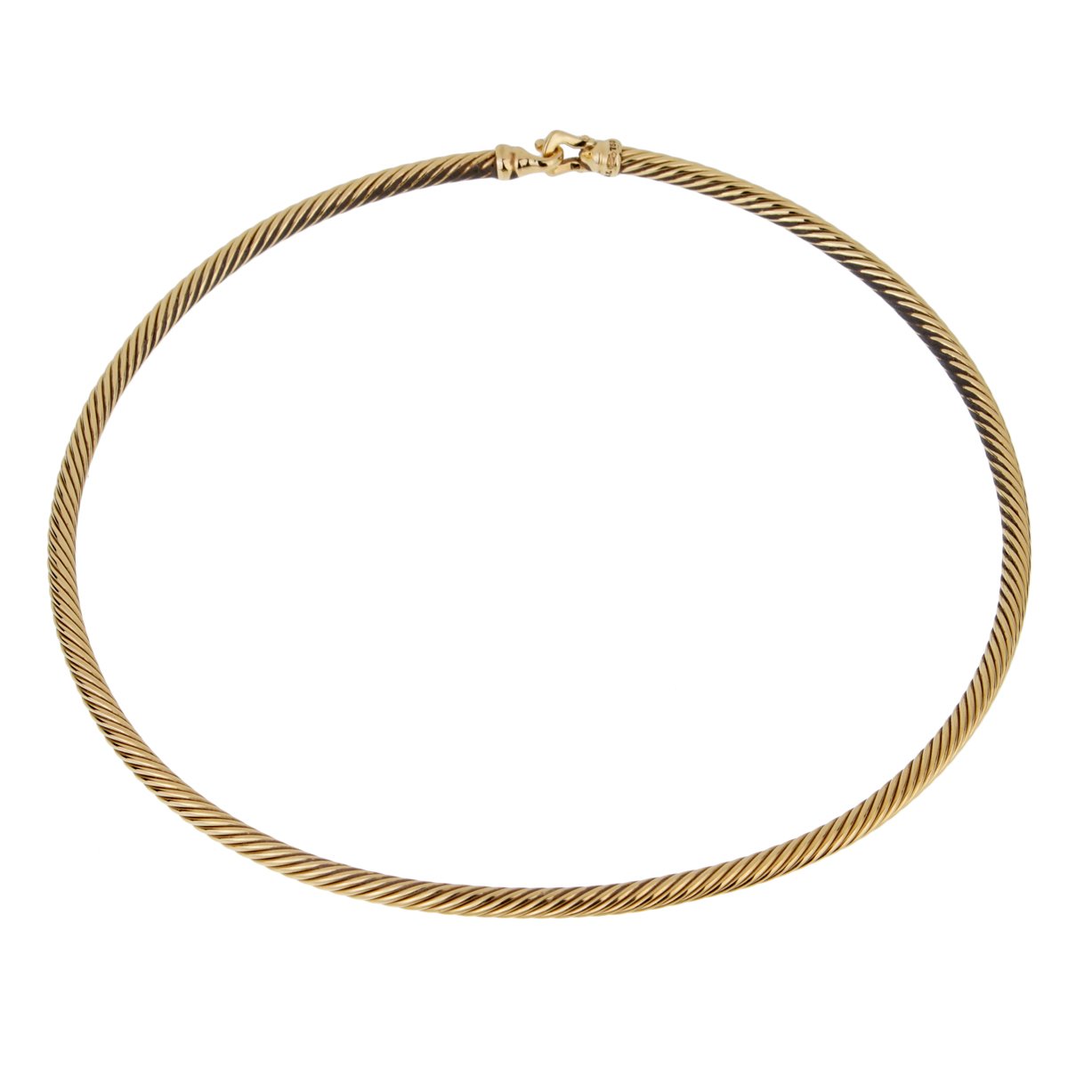 David Yurman Gold Twisted Cable Gold Choker Necklace