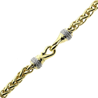 David Yurman Wheat Diamond Gold Necklace