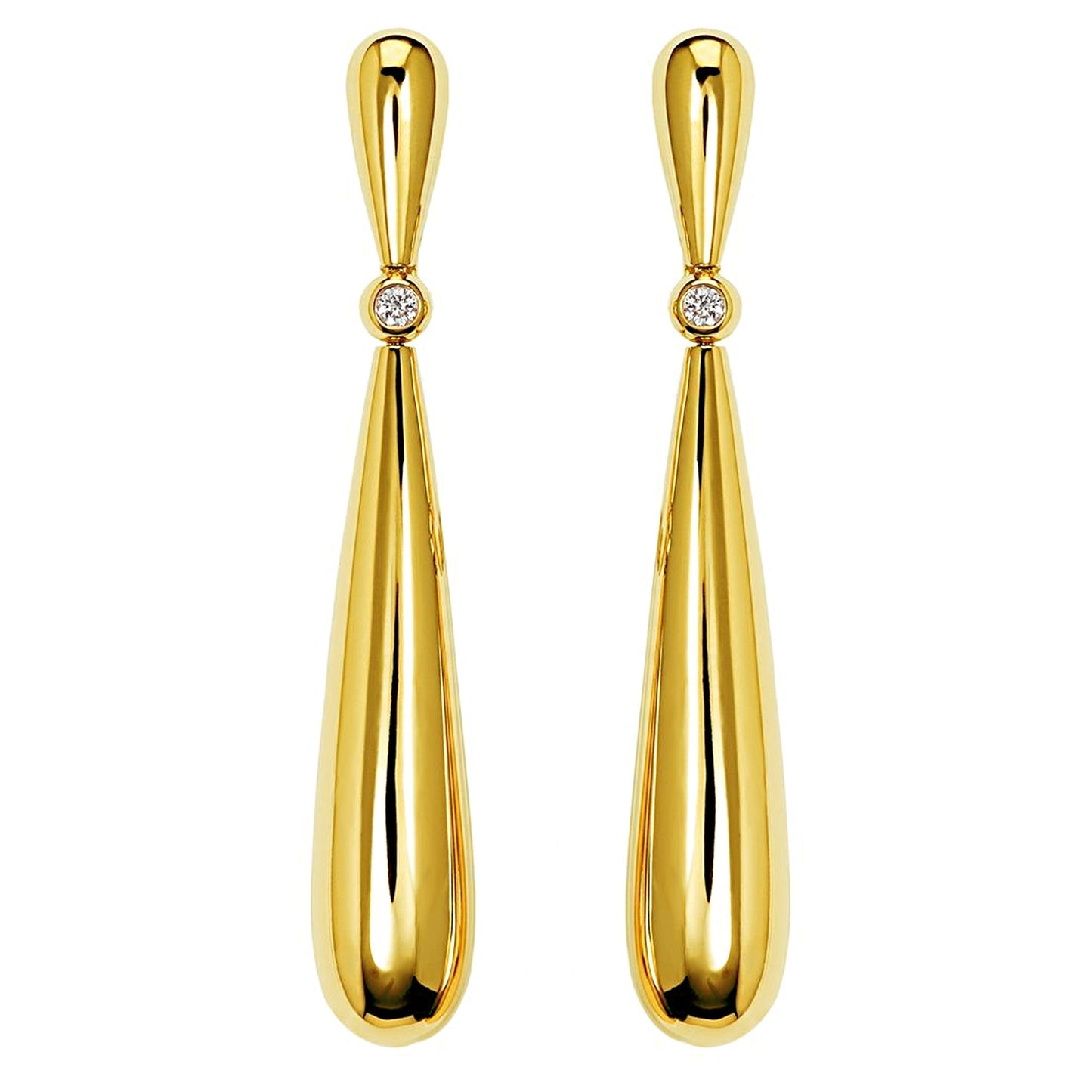 De Grisogono Gocce 18k Yellow Gold Diamond Drop Earrings