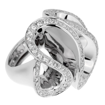De Grisogono Zigana 18k White Gold Diamond Ring Sz 4 1/2