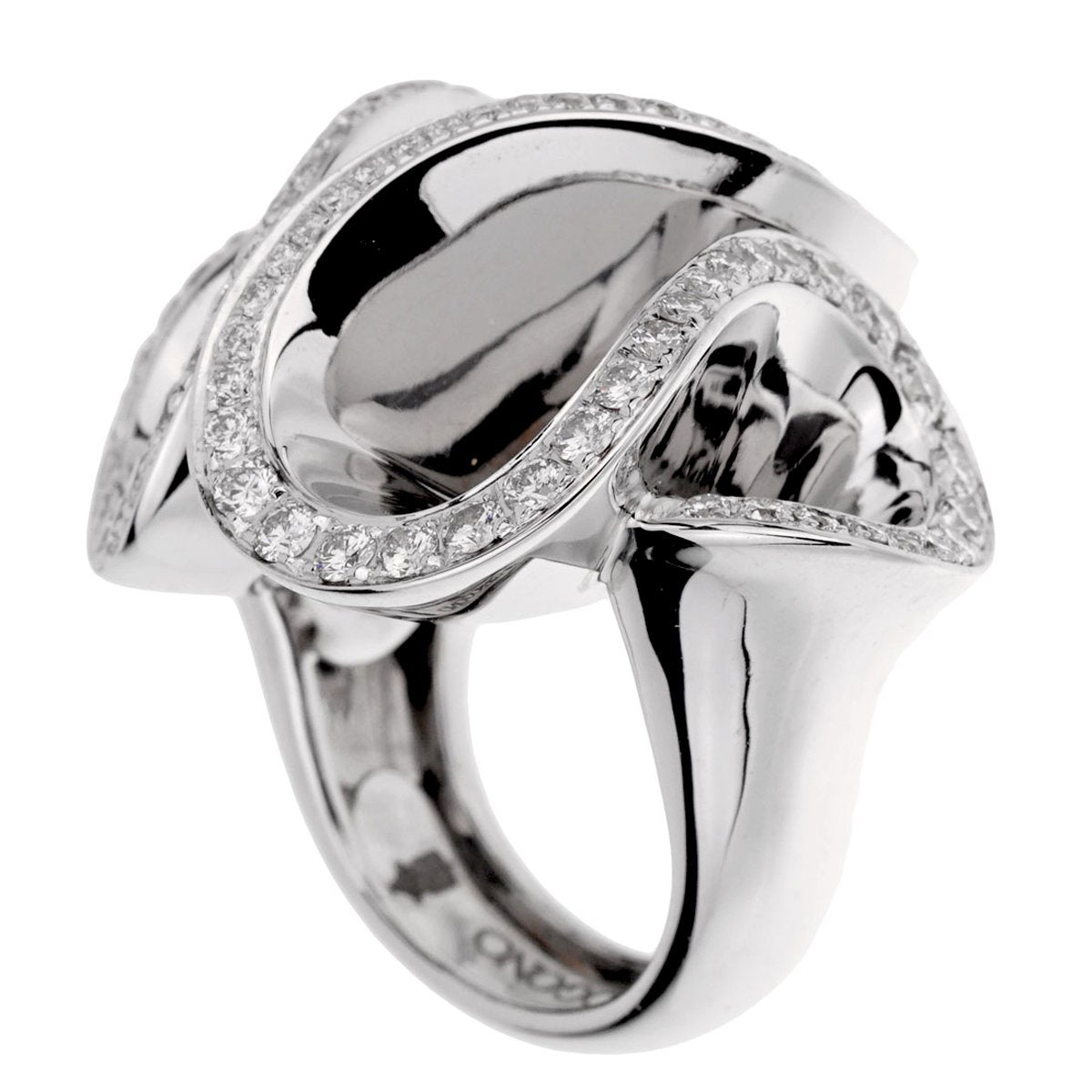 De Grisogono Zigana 18k White Gold Diamond Ring Sz 4 1/2