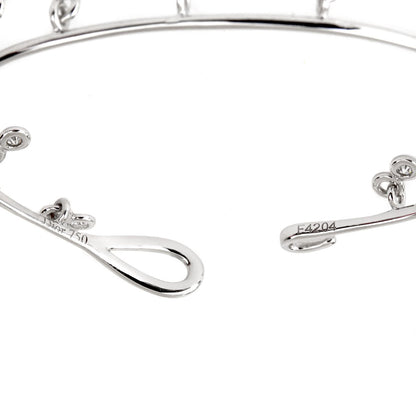 Dior Dangling Diamond 18k White Gold Bangle Bracelet