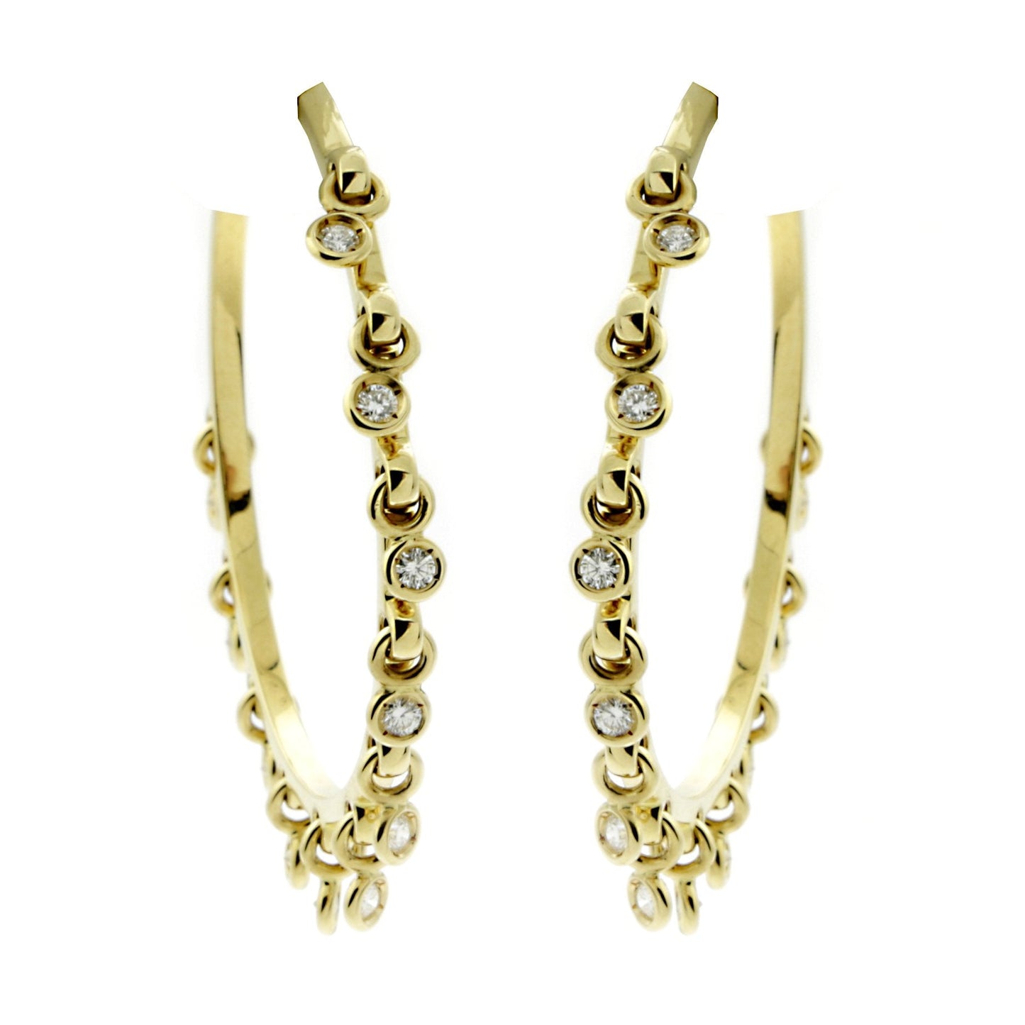 Dior Hoop Diamond Gold Earrings