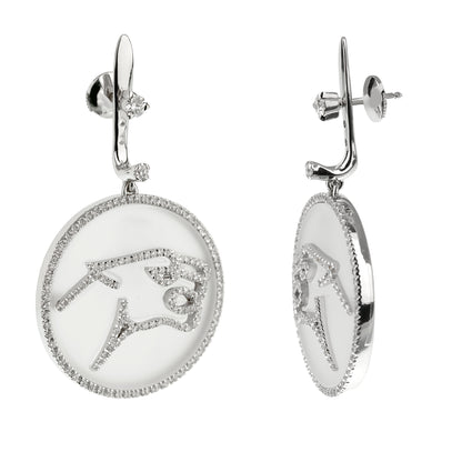 Enigma by Bvlgari Panther Diamond Rock Crystal 18k White Gold Earrings