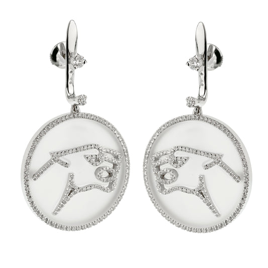 Enigma by Bvlgari Panther Diamond Rock Crystal 18k White Gold Earrings