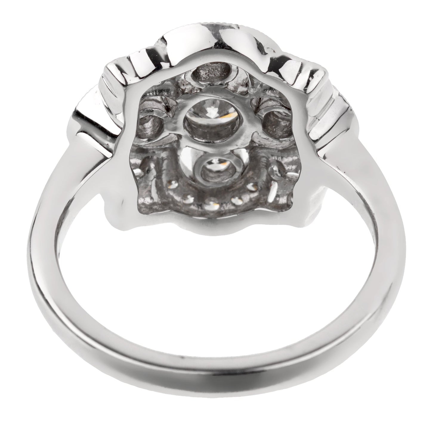 Estate Art Deco Style Platinum Diamond Cocktail Ring