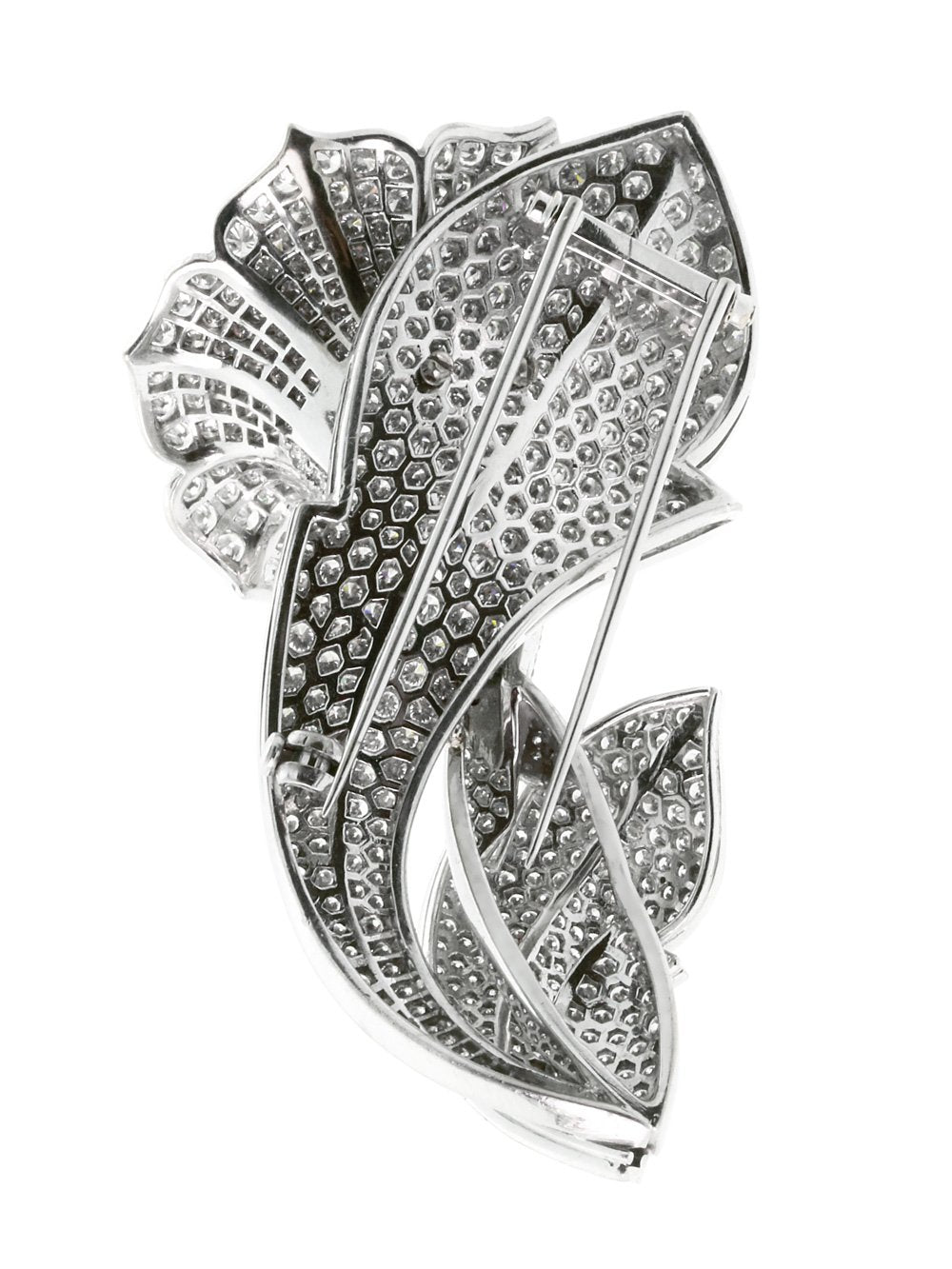 Estate Diamond & Sapphire Gold Brooch