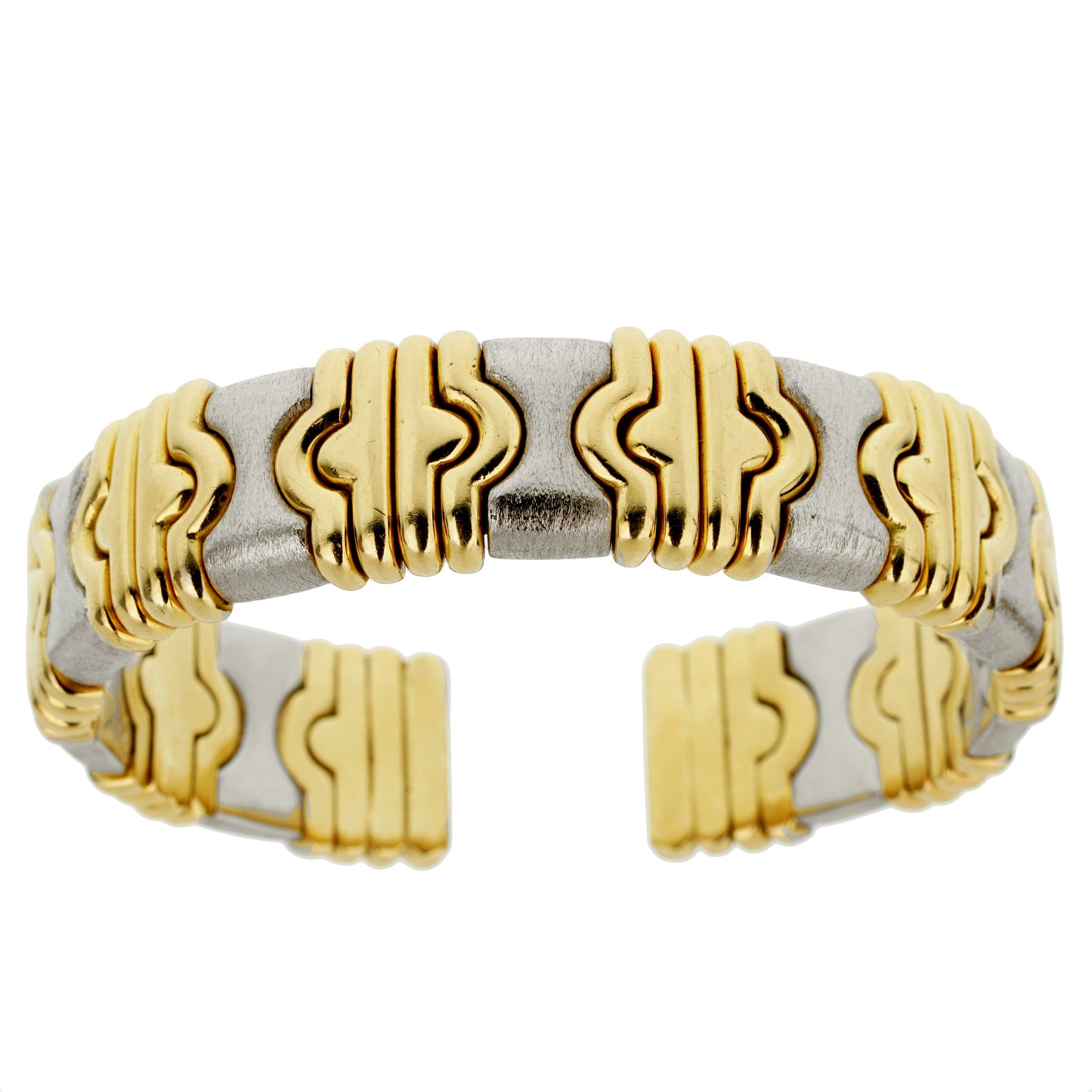Estate Parentesi Style Cuff Bangle Gold Bracelet