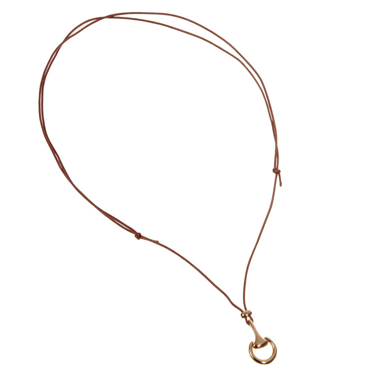 Estate Rose Gold Horsebit Leather Necklace