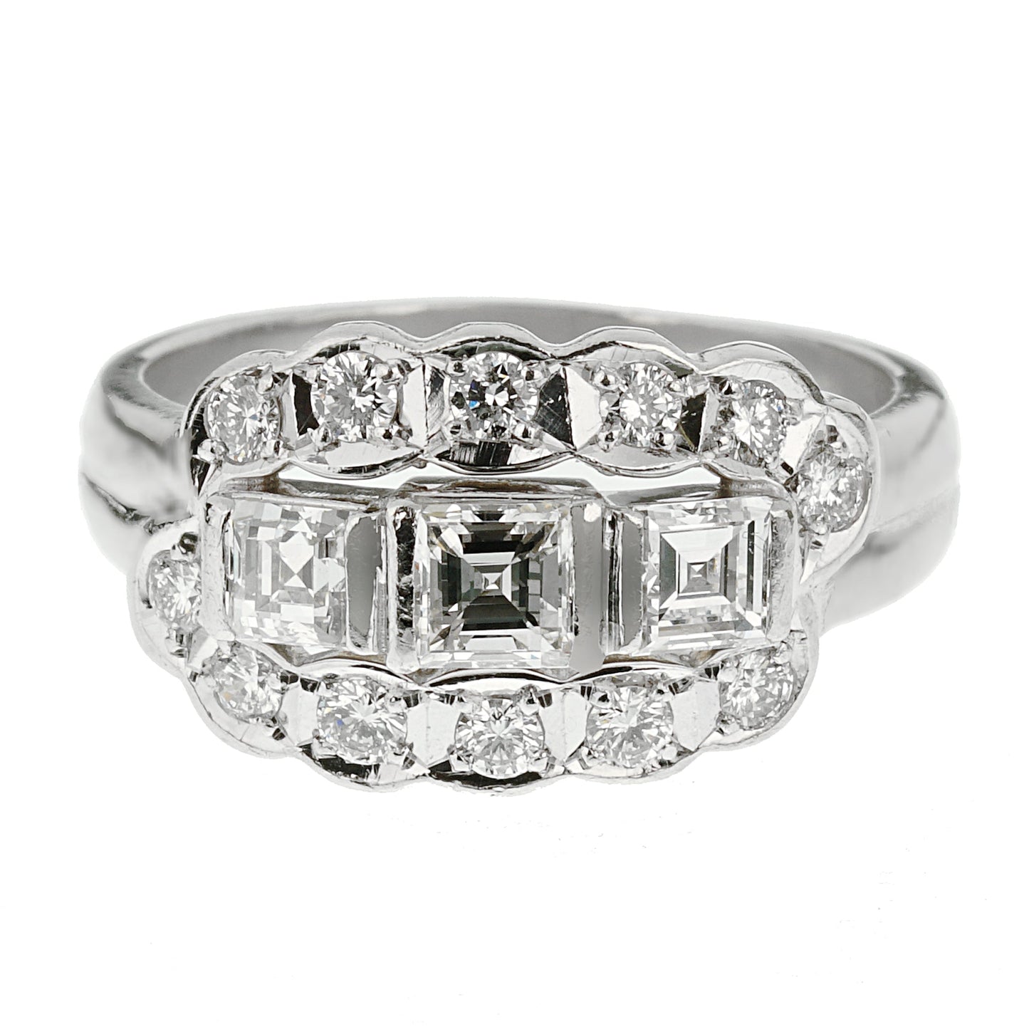 Estate Vintage Platinum Diamond Cocktail Ring