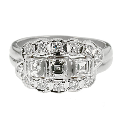 Estate Vintage Platinum Diamond Cocktail Ring