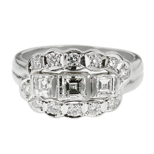 Estate Vintage Platinum Diamond Cocktail Ring