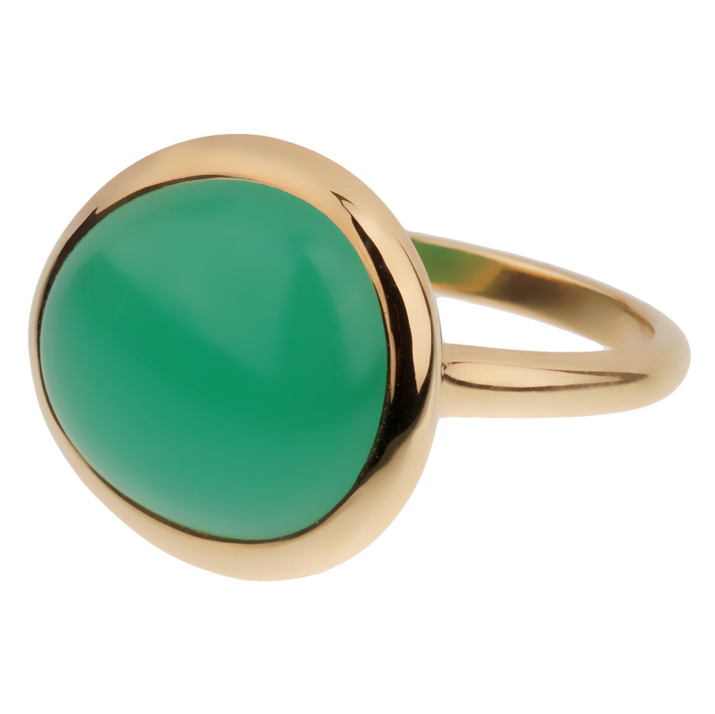 Fred of Paris 7ct Chrysoprase Cabochon 18k Gold Cocktail Ring Size 6