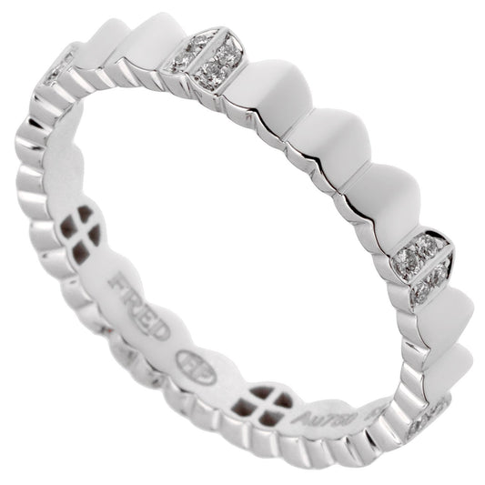 Fred of Paris Arc Diamond 18k White Gold Band Ring Sz 5 3/4