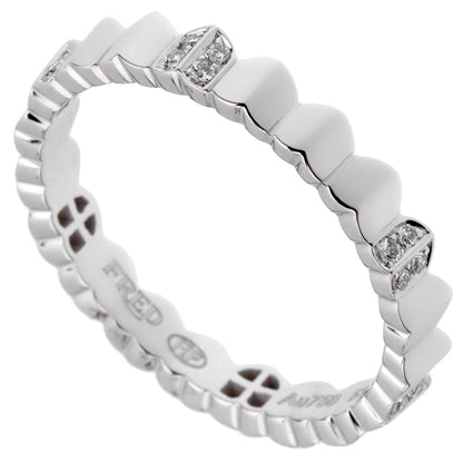 Fred of Paris Arc Diamond 18k White Gold Band Ring Sz 6