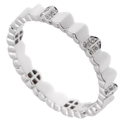 Fred of Paris Arc Diamond 18k White Gold Band Ring Sz 6