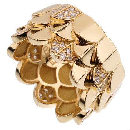 Fred of Paris Diamond Triple Arc 18k Yellow Gold Band Ring Sz 7 1/4