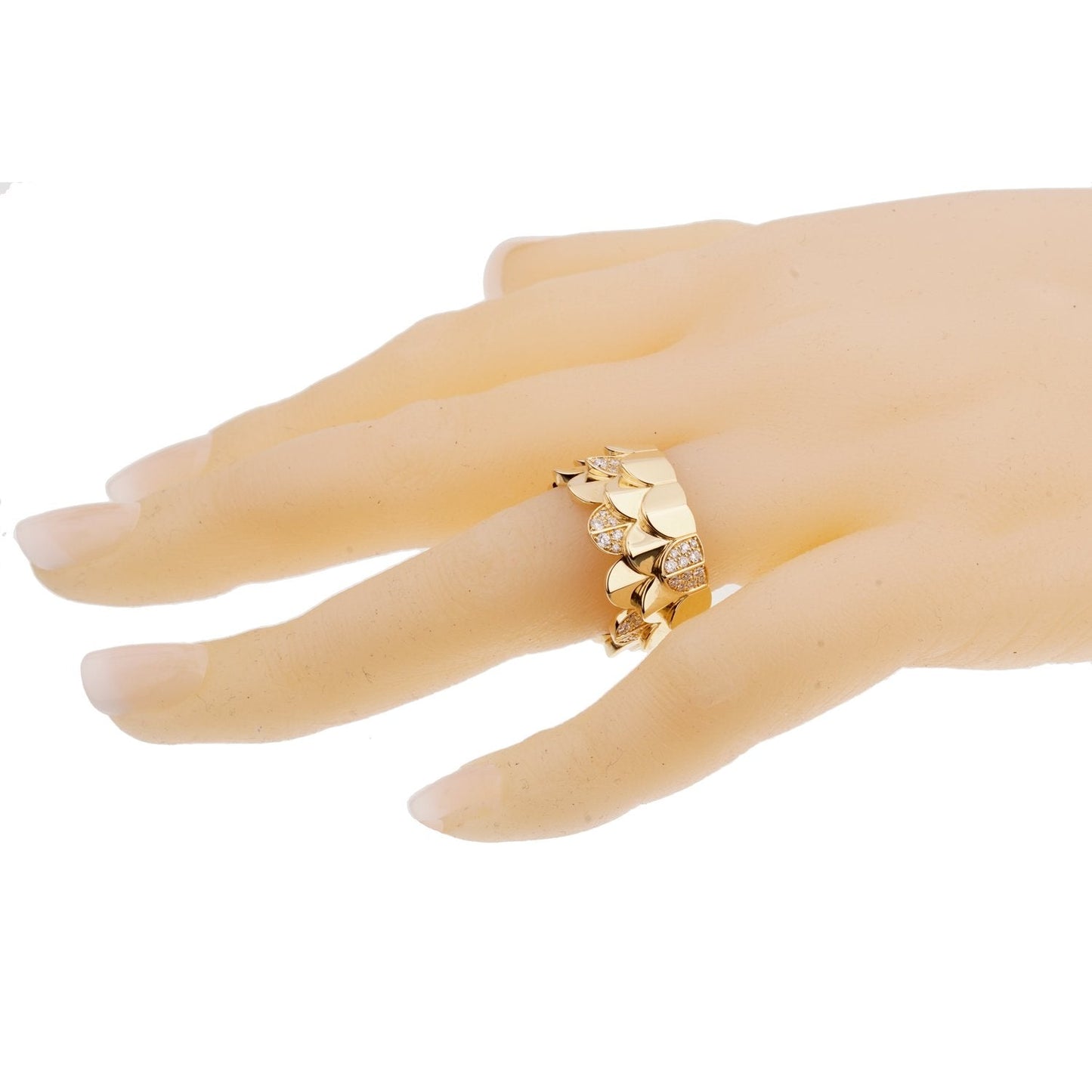 Fred of Paris Diamond Triple Arc 18k Yellow Gold Band Ring Sz 7 1/4