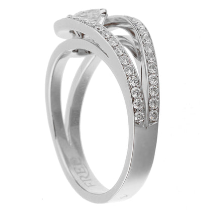 Fred of Paris Lovelight Pear Diamond Platinum Ring Sz 5 1/2