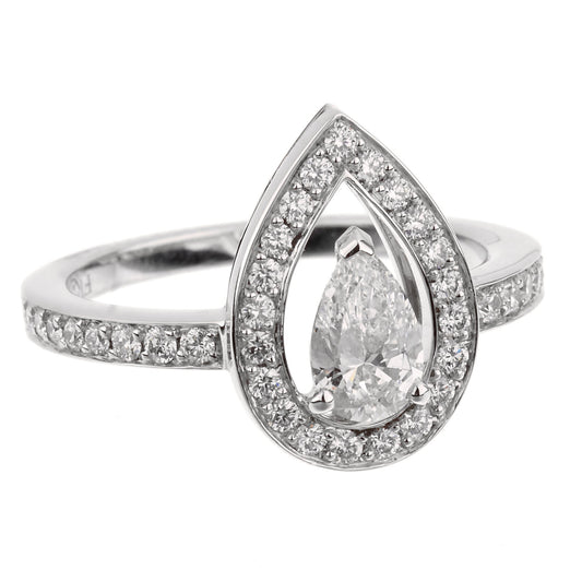 Fred of Paris Lovelight Pear Shaped Diamond Engagement Ring Sz 6 1/2