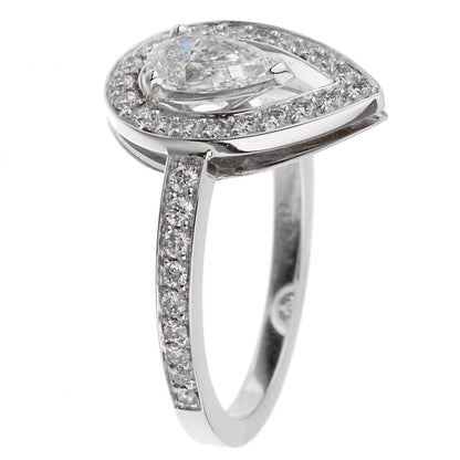 Fred of Paris Lovelight Pear Shaped Diamond Engagement Ring Sz 6 1/2