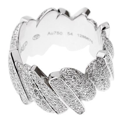 Fred of Paris Pave Diamond Cocktail 18k White Gold Ring Size 7